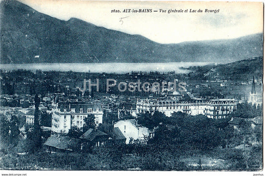 Aix les Bains - Vue generale et Lac du Bourget - 2620 - old postcard - France - unused - JH Postcards