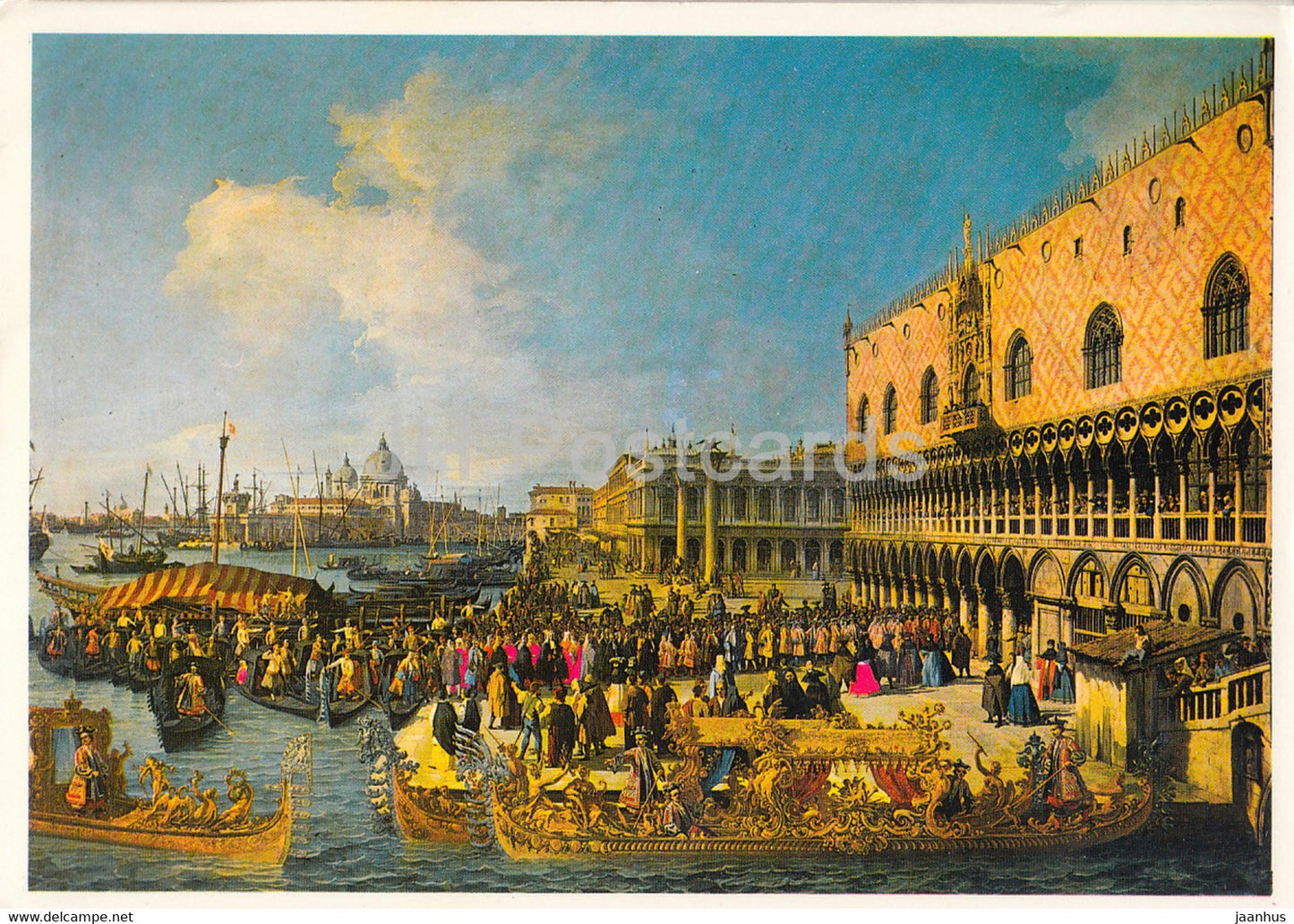 painting by Canaletto - The Bucintoro returning to the Quai - Venice - Venezia - Italian art - Italy - unused - JH Postcards