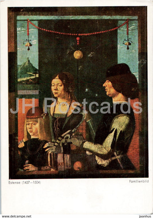 painting by Estense - Familienbild - Family Portrait - Italian art - Germany - unused - JH Postcards