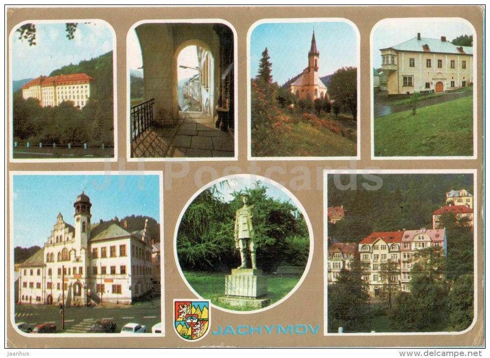 Jachymov - Spa house Radium-Palace - church - monument - Czechoslovakia - Czech - used 1979 - JH Postcards