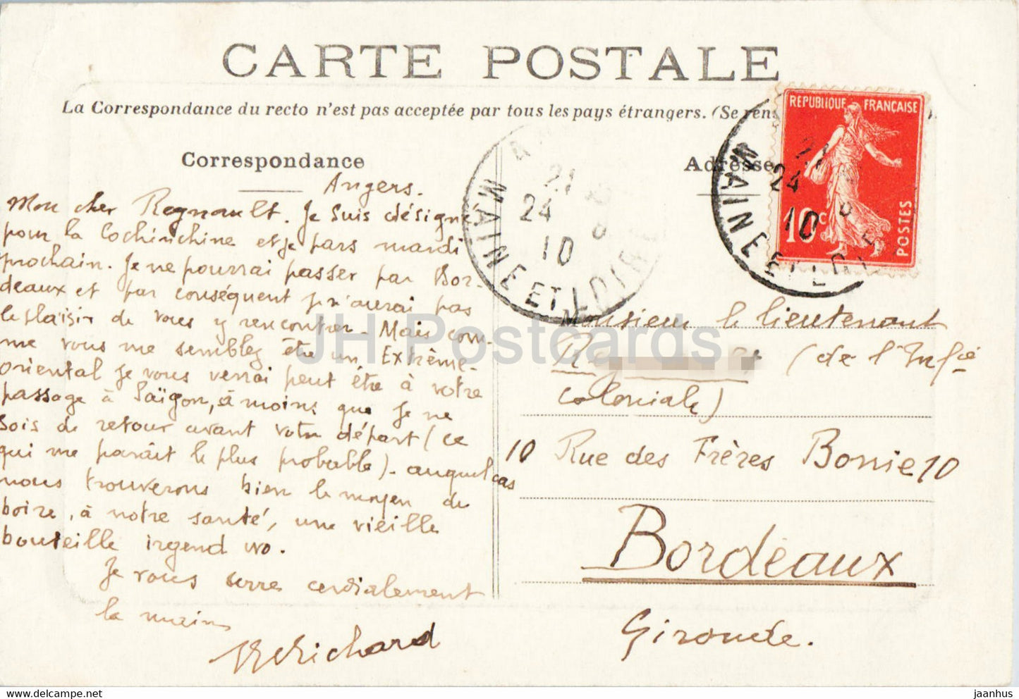 Angers - Statue du Roi Rene - 49 - old postcard - 1910 - France - used