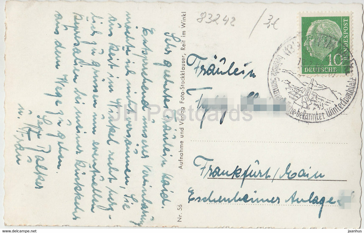 Reit im Winkl mit Zahmen - carte postale ancienne - 1956 - Allemagne - utilisé