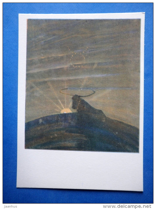 painting by M. Ciurlionis - Taurus - zodiac signs - lithuanian art - unused - JH Postcards
