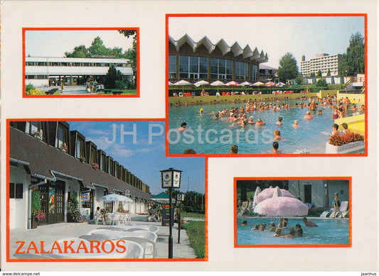 Zalakaros - pool - hotel - multiview - 1992 - Hungary - used - JH Postcards