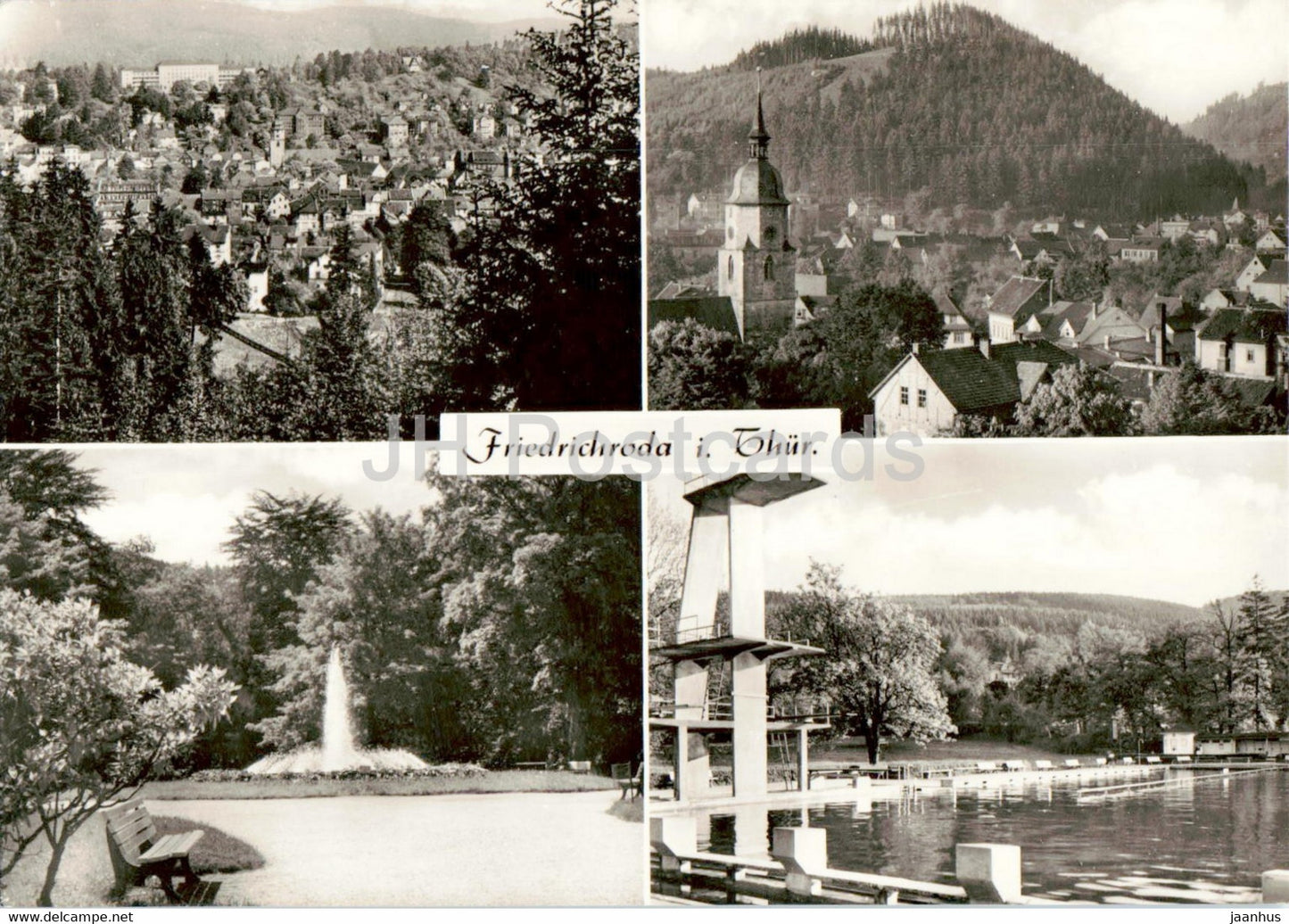 Friedrichroda I Thur - pool - old postcard - Germany DDR - used - JH Postcards