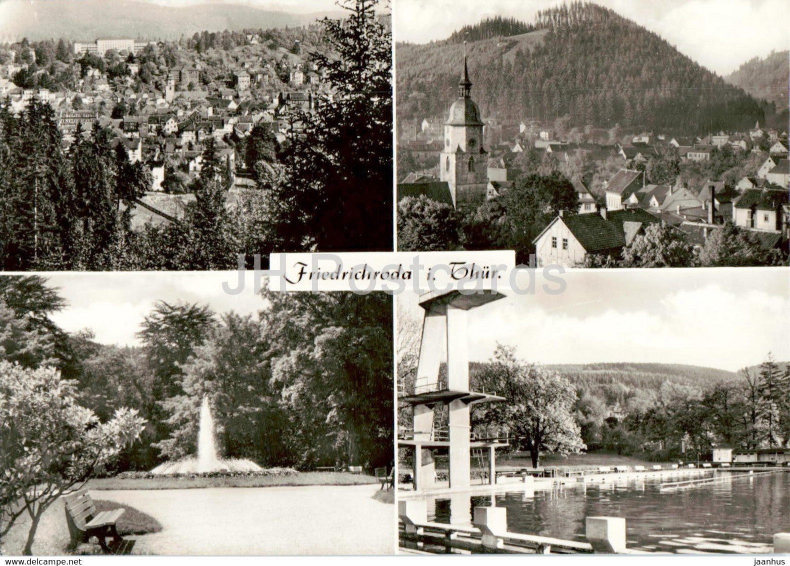 Friedrichroda I Thur - pool - old postcard - Germany DDR - used - JH Postcards