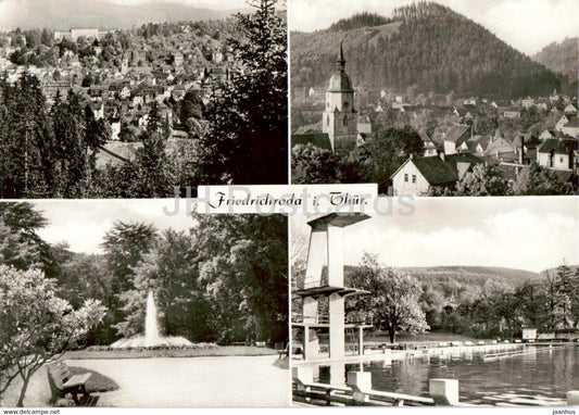 Friedrichroda I Thur - pool - old postcard - Germany DDR - used - JH Postcards