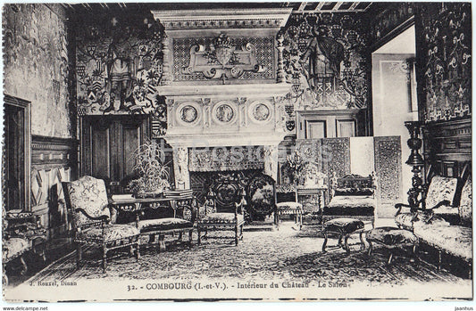 Combourg - Interieur du Chateau - Le Salon - 32 - old postcard - France - unused - JH Postcards