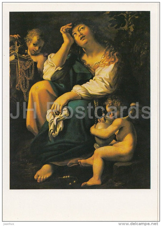 painting by Bartolomeo Schedoni - Maru Magdalene - baby - Italian art - Lithuania USSR - 1982 - unused - JH Postcards