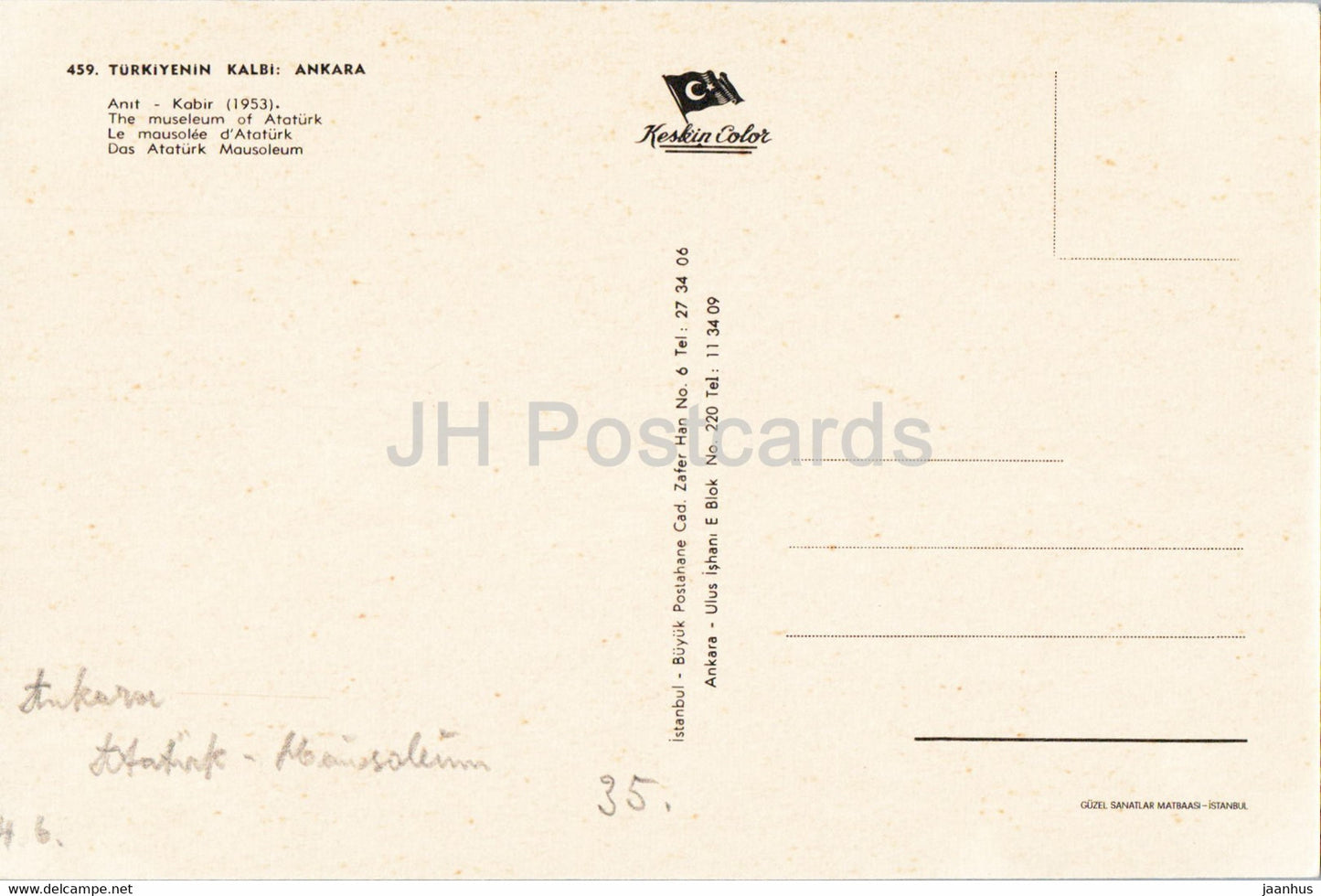 Ankara - The Mausoleum of Ataturk - Keskin - 459 - Turkey - used