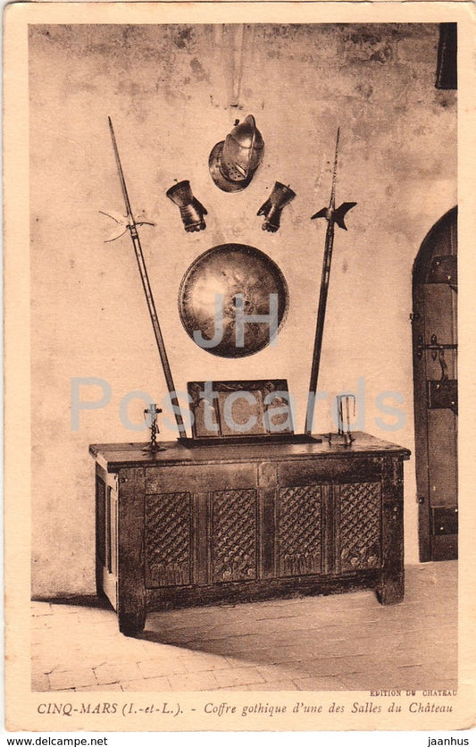 Cinq Mars - Coffre gothique d'une des Salles du Chateau - cathedral - old postcard - France - unused