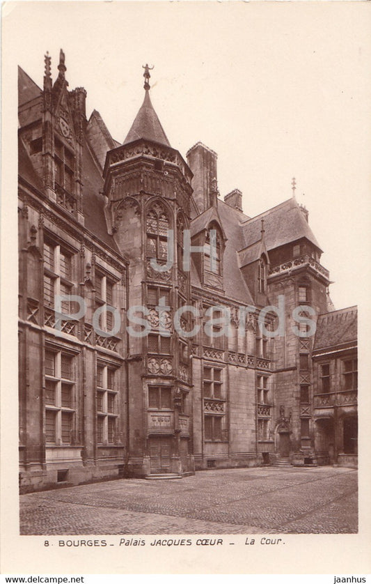 Bourges - Palais Jacques Coeur - La Cour - 8 - old postcard - France - unused - JH Postcards