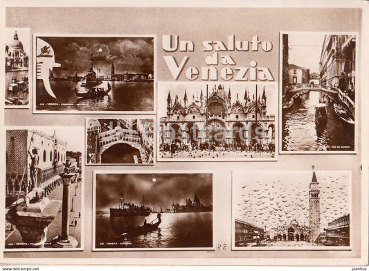 Venezia - Venice - Un Saluto da Venezia - old postcard - 1952 - Italy - used - JH Postcards