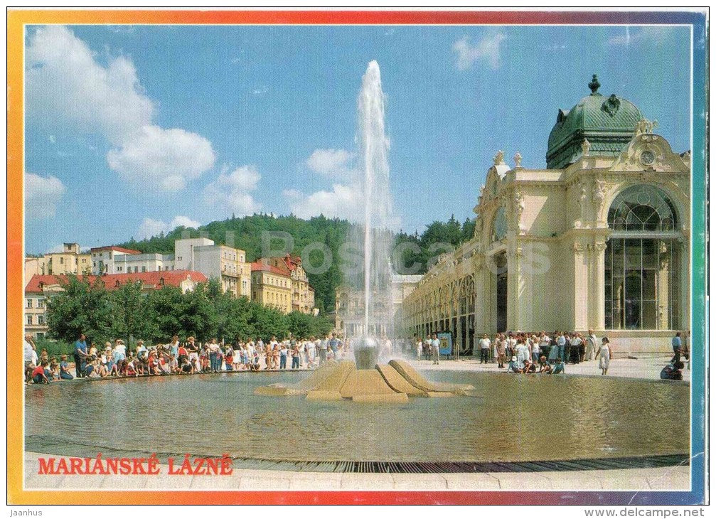 Marianske Lazne - Marienbad - The Singing Fountain - Czech - used 1995 - JH Postcards