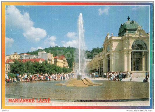 Marianske Lazne - Marienbad - The Singing Fountain - Czech - used 1995 - JH Postcards
