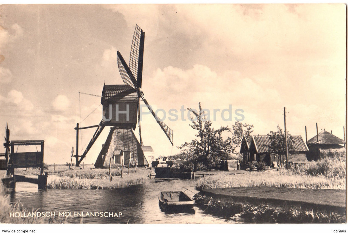 Hollandsch Molenlandschap - windmill - old postcard - Netherlands - used - JH Postcards