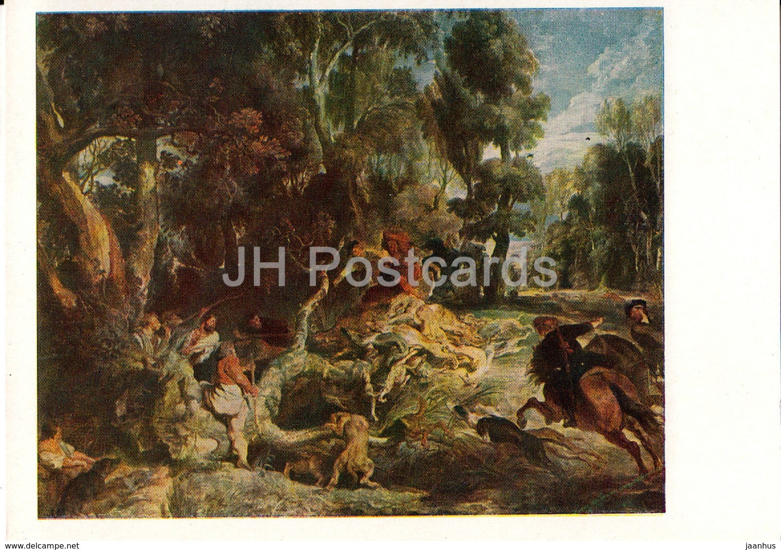 painting by Peter Paul Rubens - Boar hunting - Flemish art - 1961 - Russia USSR - unused - JH Postcards