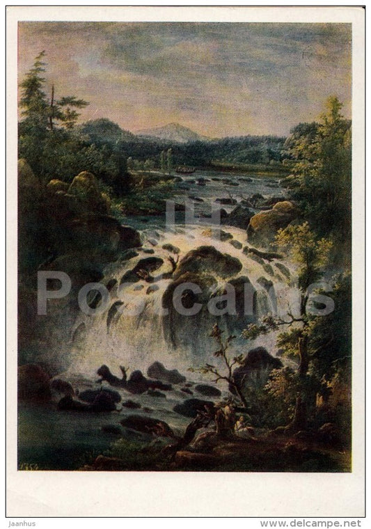 Painting by F. Matveyev - Imatra Waterfall in Finland , 1819 - Russian art - Russia USSR - 1963 - unused - JH Postcards