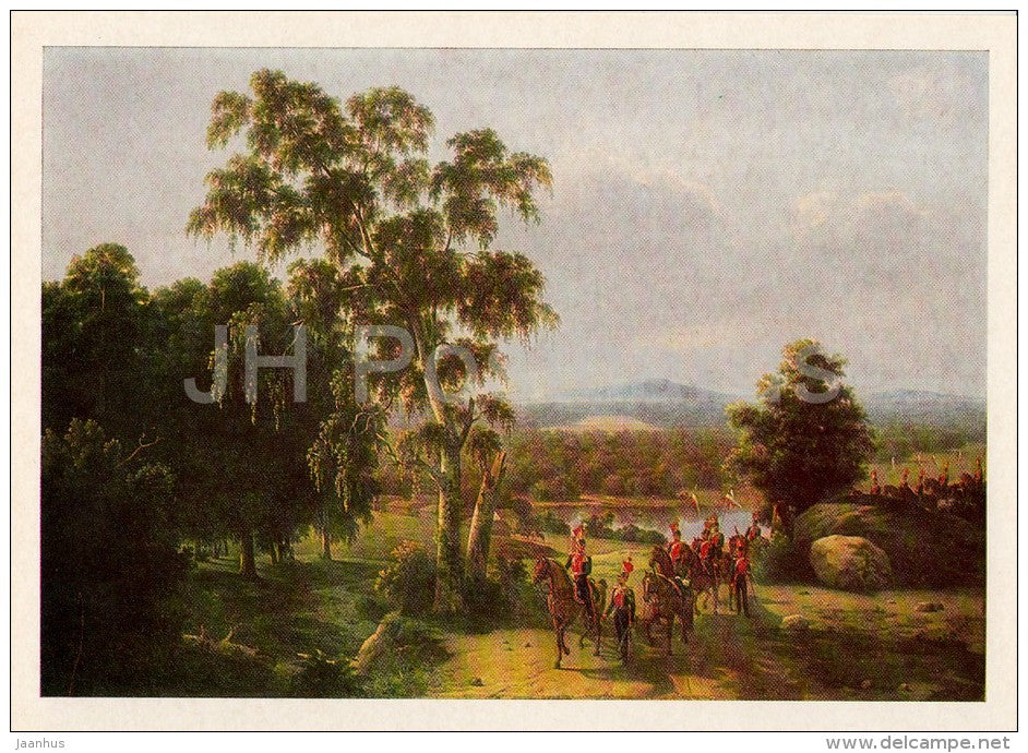 painting by G. Chernetsov - View in the outskirts of St. Petersburg , 1831 - Russian art - Russia USSR - 1983 - unused - JH Postcards