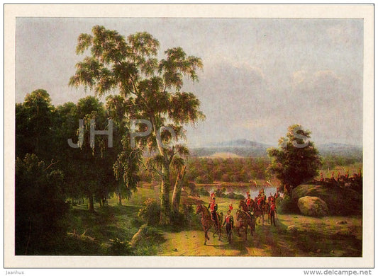 painting by G. Chernetsov - View in the outskirts of St. Petersburg , 1831 - Russian art - Russia USSR - 1983 - unused - JH Postcards