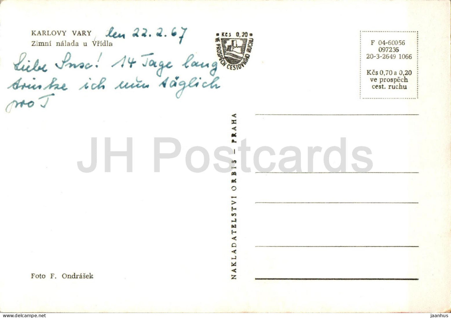 Karlovy Vary - Zimni nalada u Vridla - hiver près du Geyser - 1967 - République Tchèque - Tchécoslovaquie - occasion