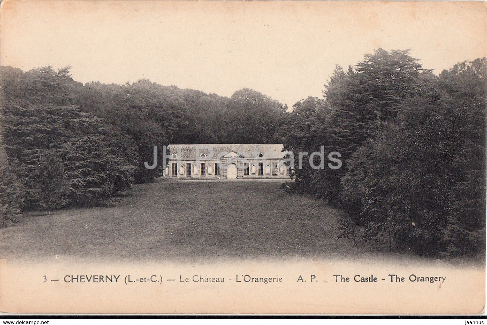 Cheverny - Le Chateau - L'Orangerie - 3 - castle - old postcard - France - unused