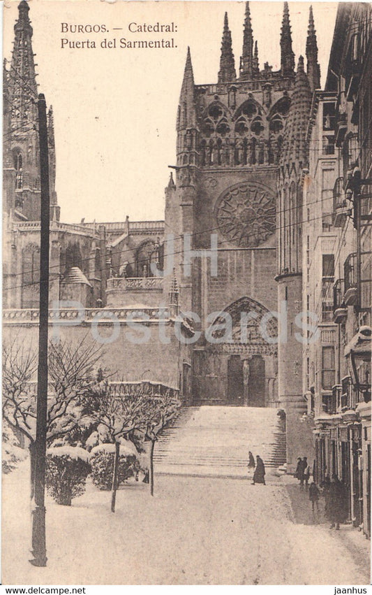 Burgos - Catedral - Puerta del Sarmental - cathedral - old postcard - 1928 - Spain - used - JH Postcards