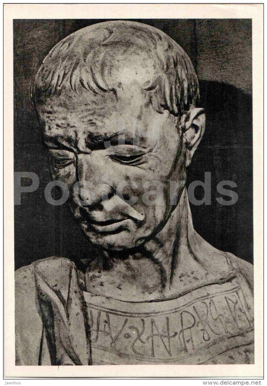 sculpture by Donatello - The prophet Hosea , 1415-18 . detail - italian art - unused - JH Postcards