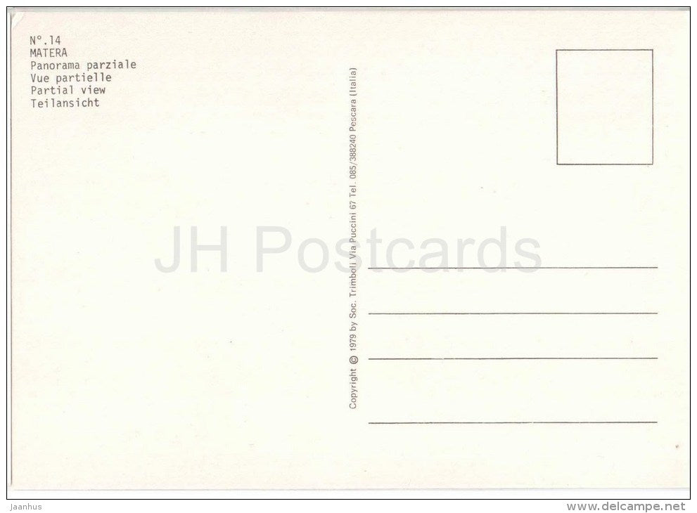panorama parziale - partial view - Matera - Basilicata - 14 - Italia - Italy - unused - JH Postcards