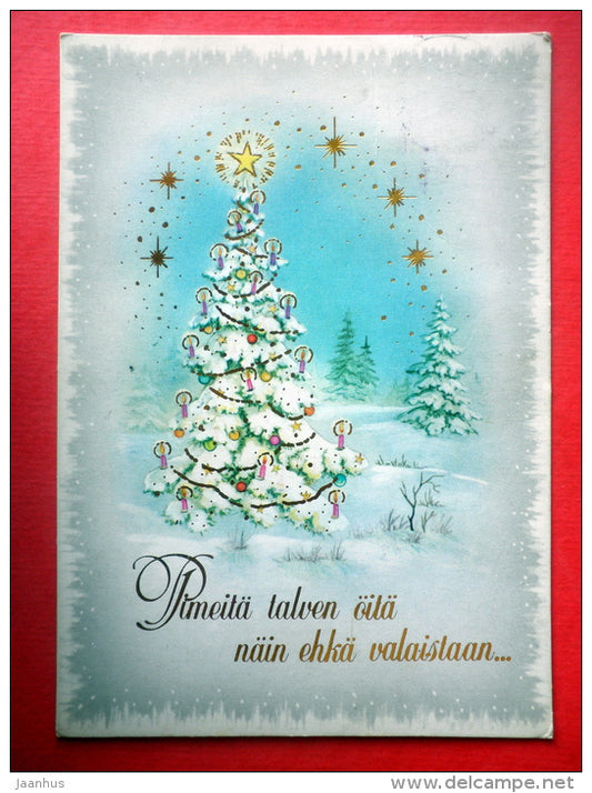 Christmas Greeting Card - christmas tree - 11-447 - Finland - sent from Finland Turku to Estonia USSR 1983 - JH Postcards