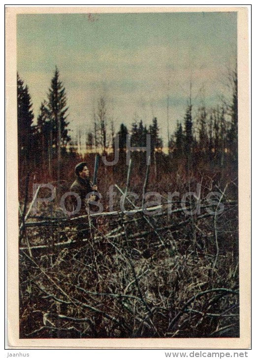 hunter - hunting - 1958 - Russia USSR - unused - JH Postcards