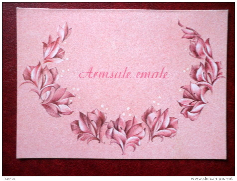 Mothers Day Greeting Card - by T. Pirsko - flowers - 1990 - Estonia USSR - used - JH Postcards