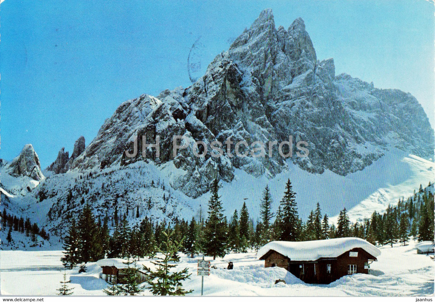 Fischleintal Talschlusshutte 1540 m - Einserkofel 2699 m - Rifugio Fondo Valle  - Cima Uno - 1972 - Italy - used - JH Postcards
