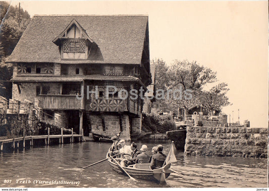 Treib - Vierwaldstattersee - boat - 837 - 1932 - Switzerland - used - JH Postcards