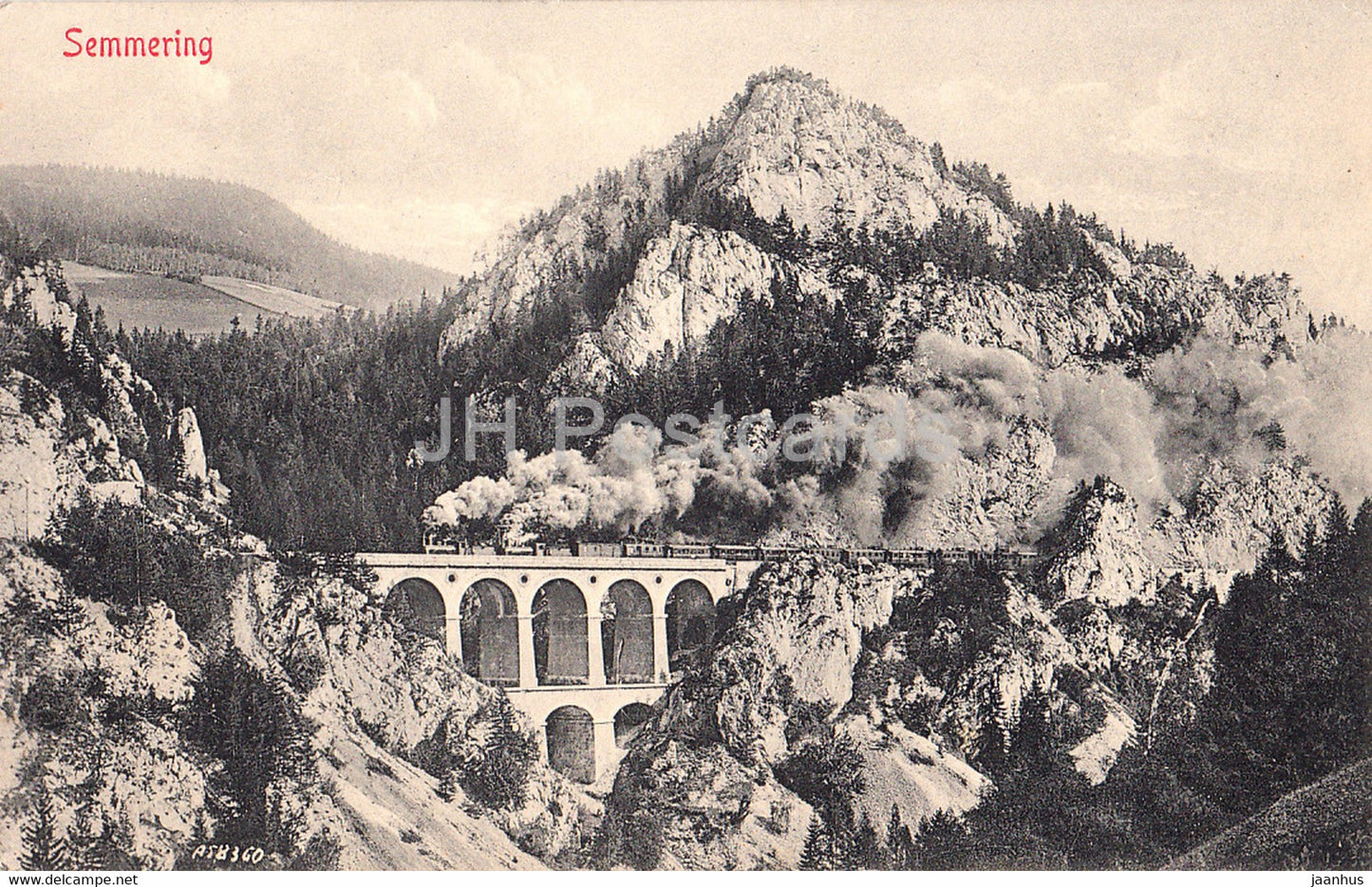 Semmering - train - bridge - Feldpost - old postcard - Austria - used - JH Postcards