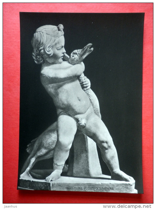 Boy with goose - sculpture - Antique Roman Sculptures - DDR Germany - unused - JH Postcards