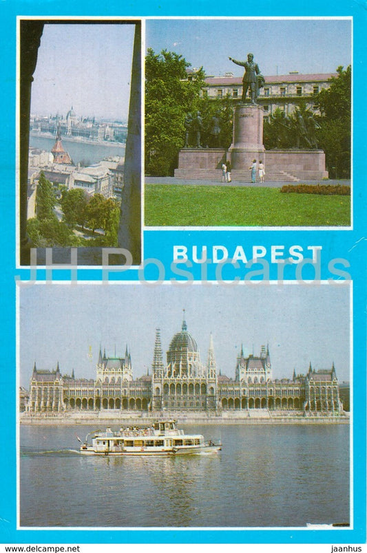 Budapest - monument - parliament - 1989 - Hungary - used - JH Postcards