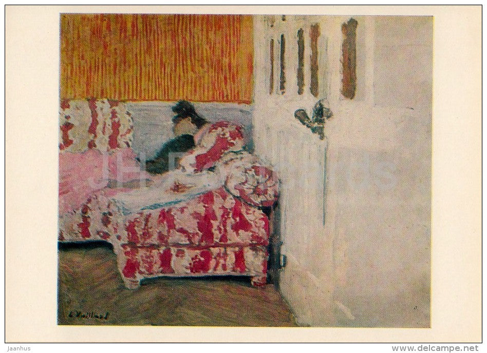 illustration by Jean-Edouard Vuillard - On the Sofa (The Wath Room) - French Art - 1982 - Russia USSR - unused - JH Postcards