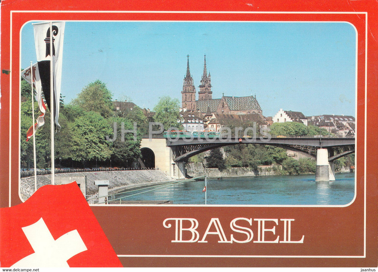 Basel - Basle - Rheinpartie - Munster - bridge - 1993 - Switzerland - used - JH Postcards
