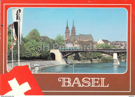 Basel - Basle - Rheinpartie - Munster - bridge - 1993 - Switzerland - used - JH Postcards