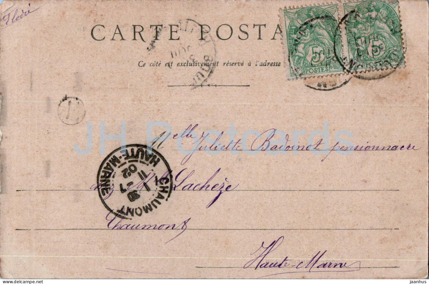 Chaumont - Square Philippe Lebon - alte Postkarte - 1902 - Frankreich - gebraucht 