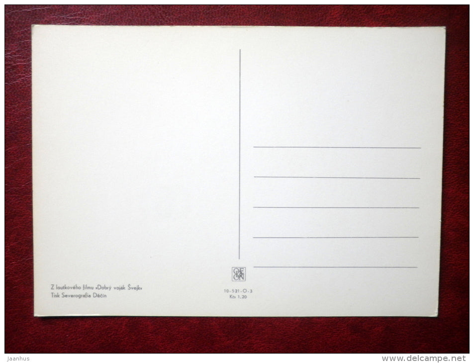 The Good Soldier Švejk - novel by Jaroslav Hasek - house 1 - Tisk Severografia Decin - Film - Animation - Czech - - JH Postcards