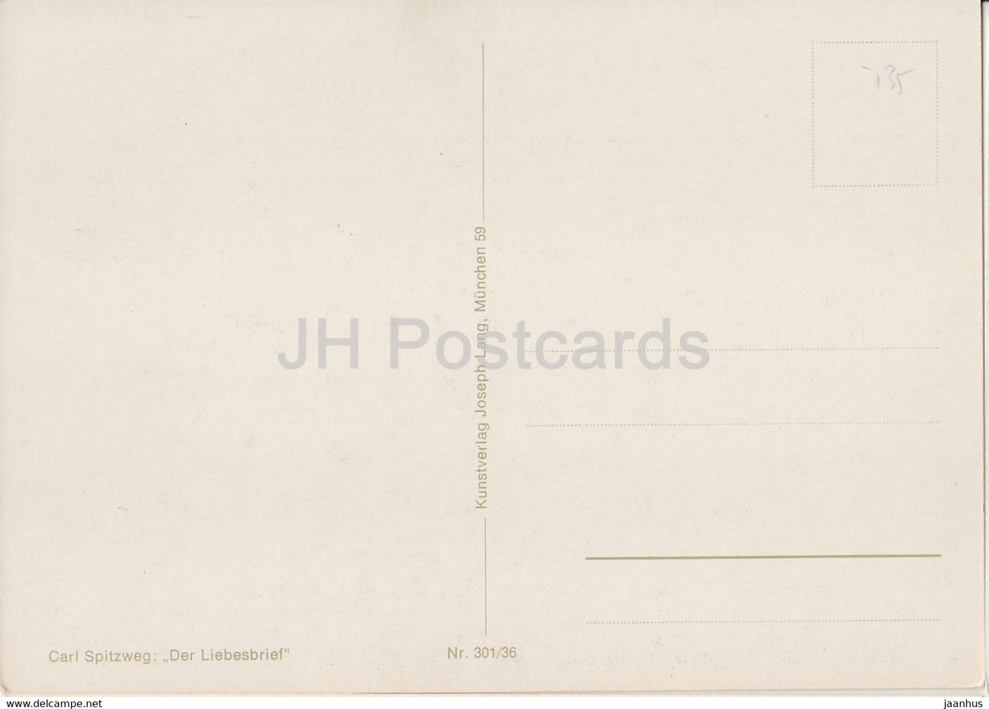 painting by Carl Spitzweg - Der Liebesbrief - German art - Germany - unused