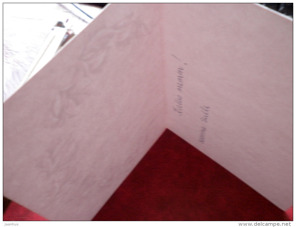 Mothers Day Greeting Card - by T. Pirsko - flowers - 1990 - Estonia USSR - used - JH Postcards