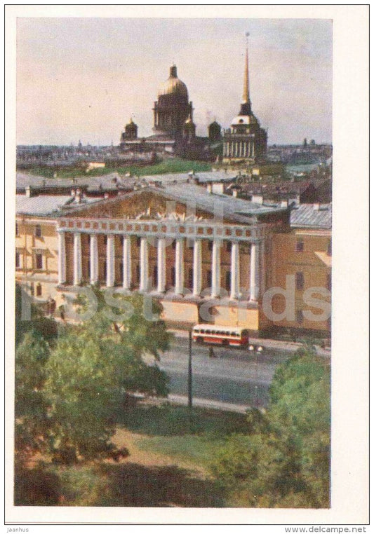 View of the Admiralty and St. Isaac´s Cathedral - bus - Leningrad - St. Petersburg - 1959 - Russia USSR - unused - JH Postcards