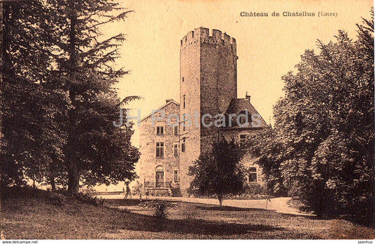 Chateau de Chatellus - castle - old postcard - France - used - JH Postcards