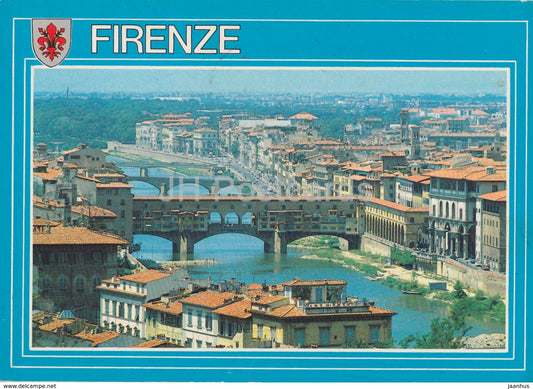 Firenze - Florence - Panorama veduta dei Ponti - view of the bridge - Italy - 1989 - used - JH Postcards