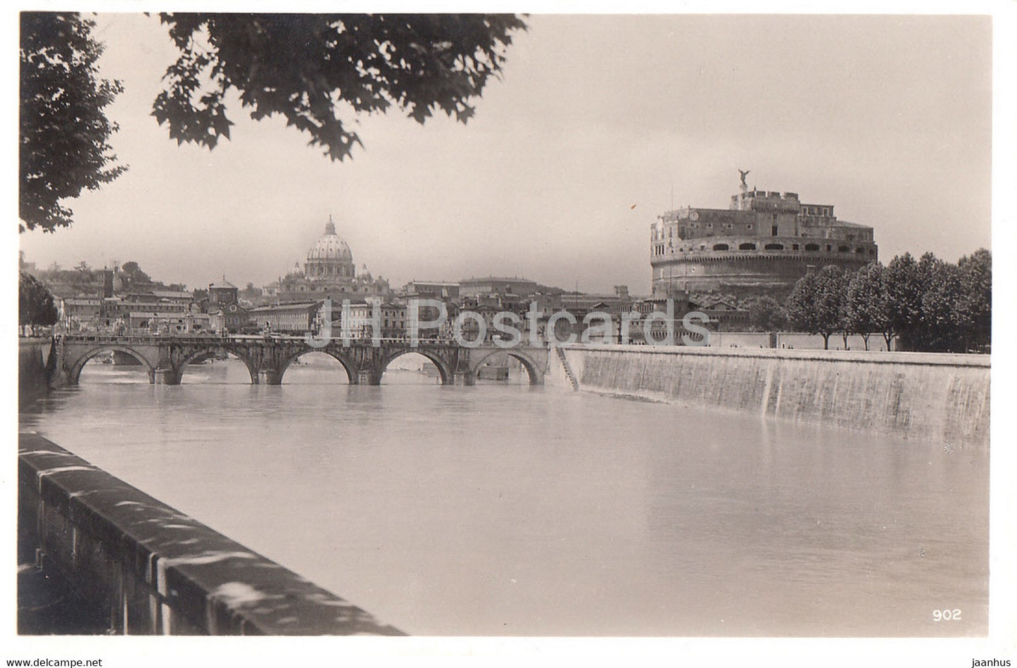 Roma - Rome - Castel Sant Angelo e S Pietro veduti al tramonto - 902 - old postcard - Italy - unused - JH Postcards