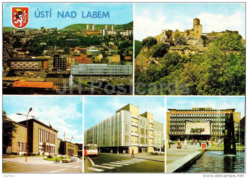 Strekov - culture house - bus - Usti nad Labem - Czechoslovakia - Czech - used 1976 - JH Postcards