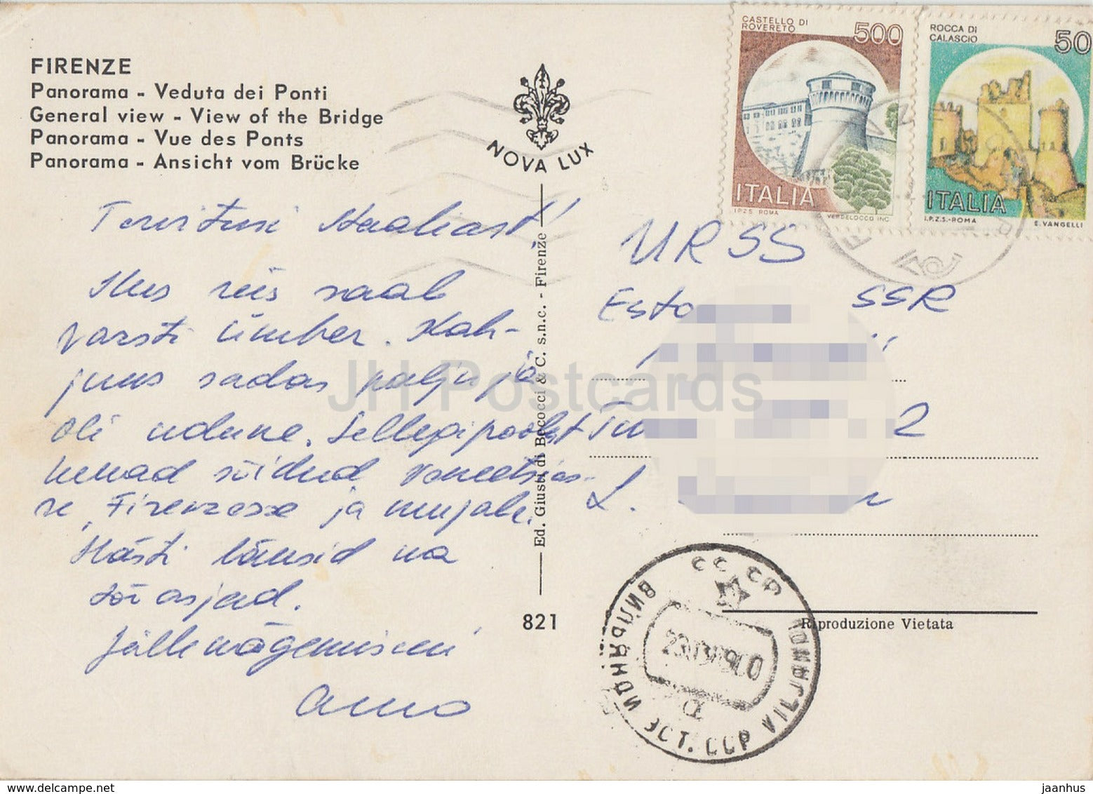 Firenze - Florence - Panorama veduta dei Ponti - view of the bridge - Italy - 1989 - used - JH Postcards